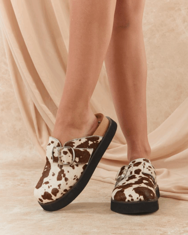 Zuecos cow cuero choco